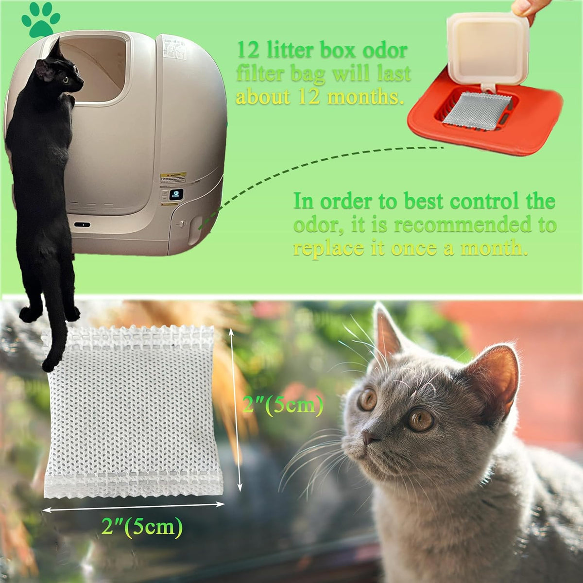 PurifyLogix automatic litter box accessory kit showing product packaging details