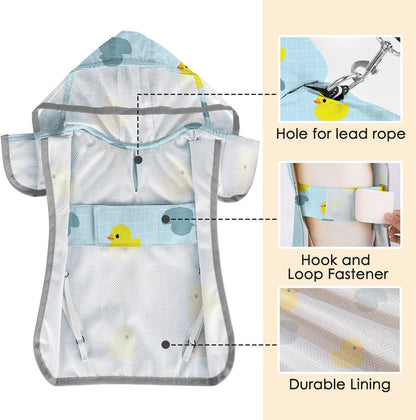 Extra Large dog rain jacket with reflective safety trim for nighttime walks.