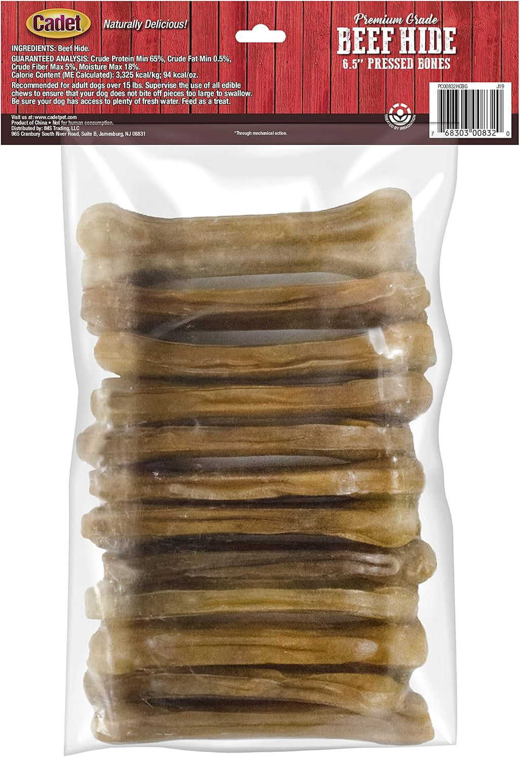Cadet authentic USA imported premium pressed rawhide dog treats twelve pack
