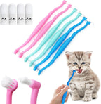 Dual Sided Cat Toothbrush Dog Toothbrush Finger Brush Micro Head, Suitable for Small to Large Dogs & Cats (White, Small) - Image 1