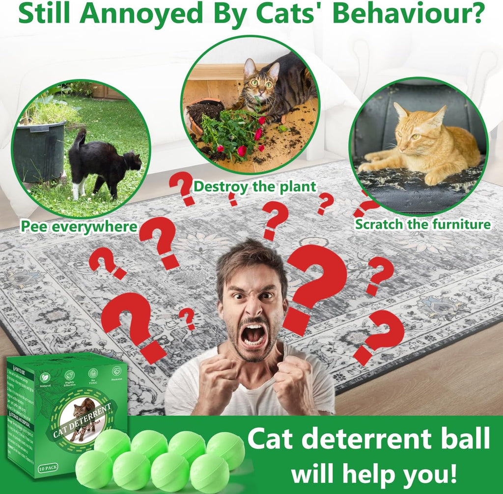 10 pack natural peppermint cat deterrent balls for indoor furniture
