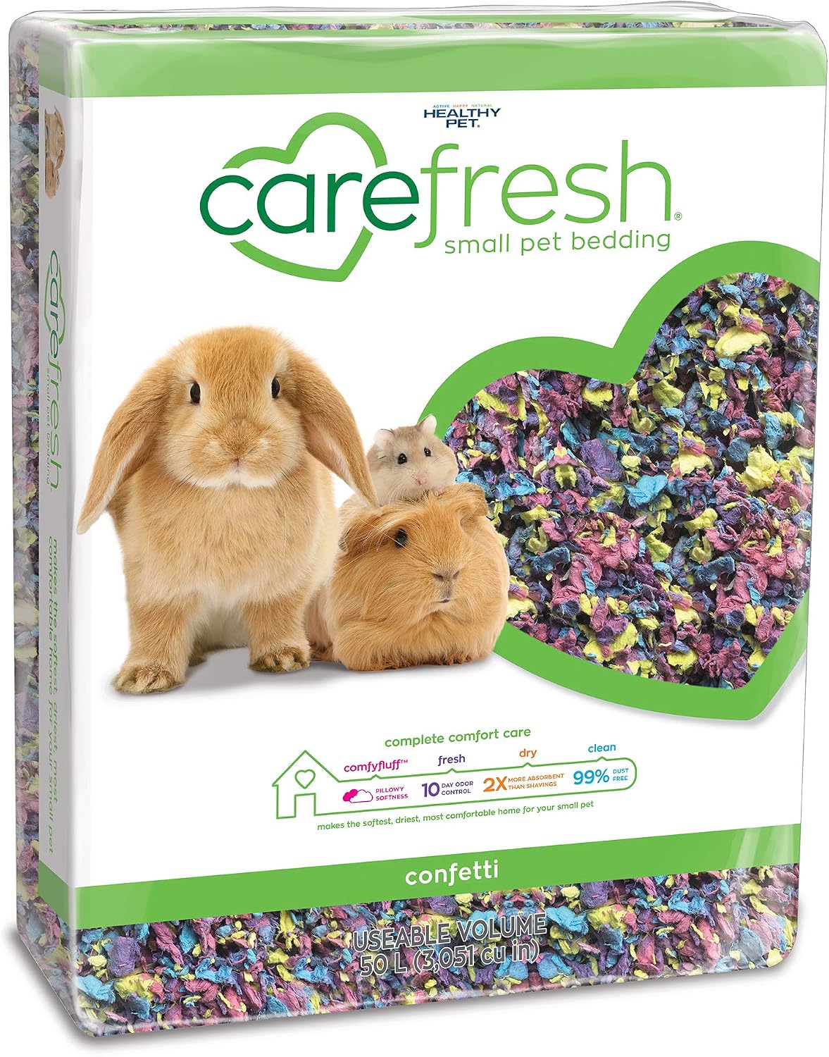 Carefresh Small Pet Bedding, 99% Dust-Free Natural Paper with Superior 10 Day Odor Control & Absorption for Guinea Pigs, Hamsters, Rabbits, & Rats, 60 L - Image 11