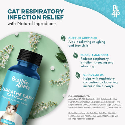 BestLife4Pets bottle showing four hundred count natural breathing remedy