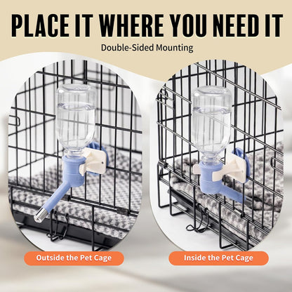 Choco Nose Patented No-Drip Dog Water Bottle/Feeder for Dogs/Cats and Other Small-Medium Sized Animals - for Cages, Crates or Wall Mount. 10.2 Oz. Mess Free Leak-Proof Nozzle 16mm, Blue (C590) - Image 9