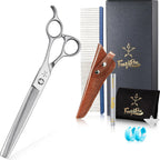 High-end Professional Dog Grooming Curved Thinning Scissors Teeth Blending Shears Pet Texturizing Thinner Blender Shears 7 Inch Extremely Very Sharp Made Of Stainless Steel Alloy For Dog Cat Groomer - Image 12