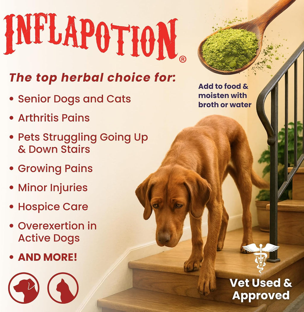 Back label of Glacier Peak Holistics Inflapotion showing ingredients