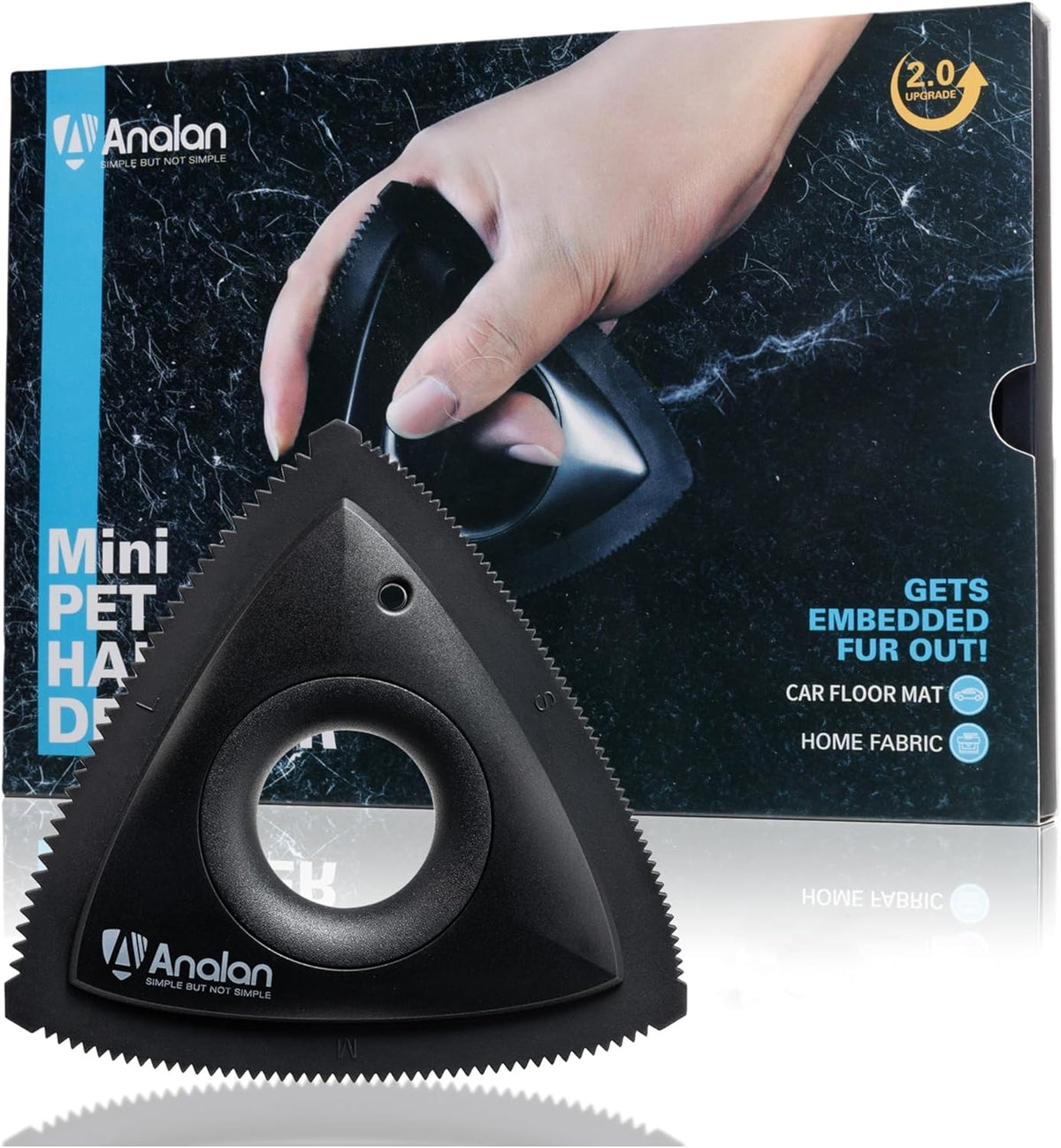 Analan Mini Pet Hair Remover for Car Detailing Supplies, Carpet Dog Hair Remover for Car Interior, Triangle Dog Hair Remover for Auto Detailing, Couch, Furniture, Lint, Carpet(Purple) - Image 10