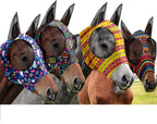 Frienda 4 Pcs 4th of July Horse Fly Masks with Ears Face Covering UV Protection from Insect Pests Elasticity Smooth Comfortable Mesh Horse Mask Accessories(Tie-dye,Medium) - Image 9