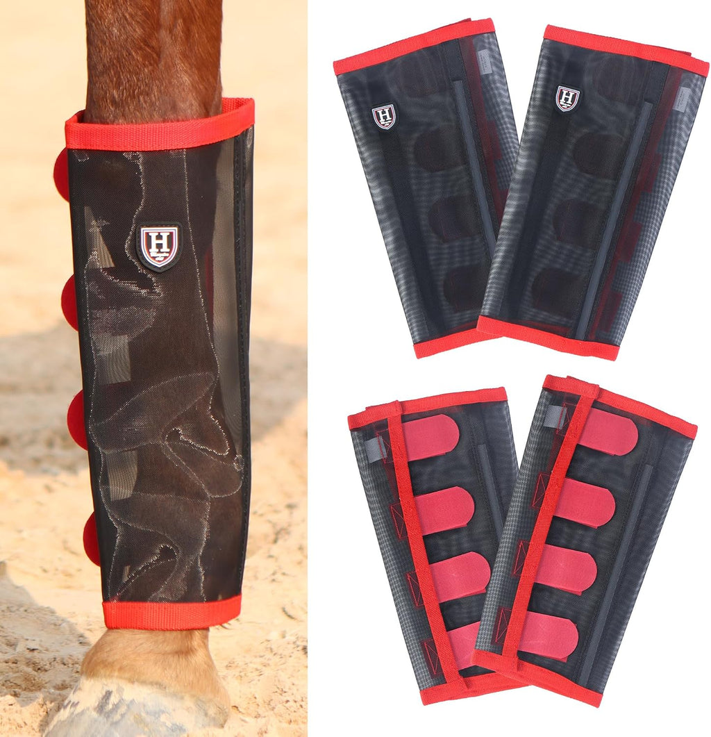 Harrison Howard Loose-Fitting Horse Fly Leggings Breathable, Tear-Resistant Fine Mesh Leg Guards Stay-on Comfortable Fly Boots (Set of 4) - Image 10