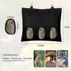 2PCS Rabbit Hay Feeder,3 Hole Hay Bag for Rabbits, Washable Hanging Small Animal Feeder for Guinea Pig Bunny Chinchillas Hamsters and Other Pets - Image 2