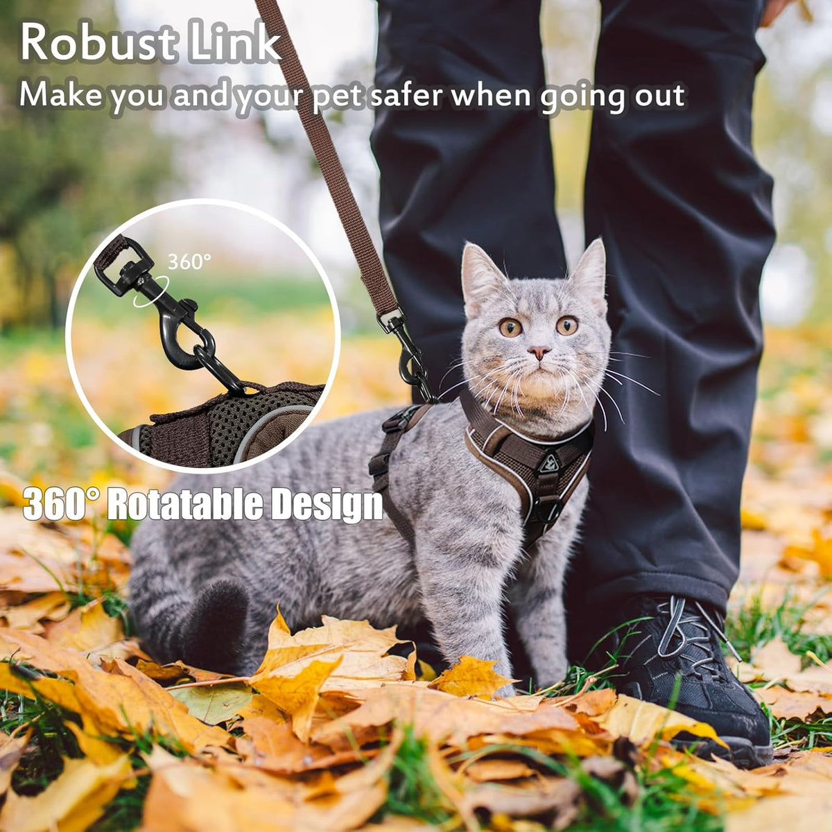 Breathable airflow mesh fabric close up on cat safety harness