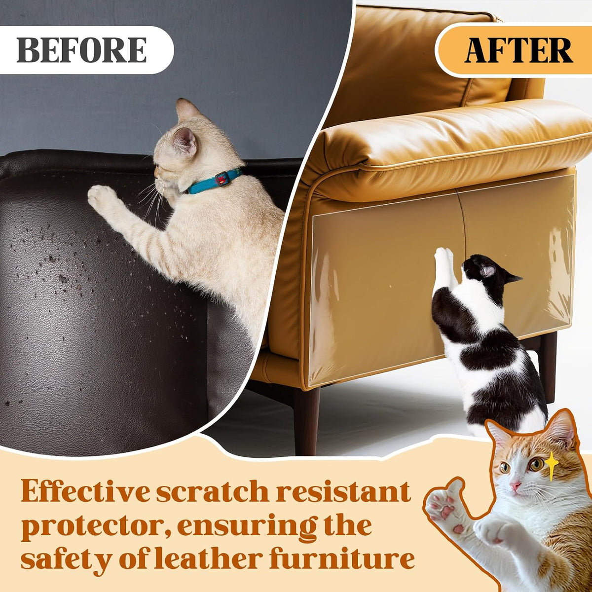 PJT furniture protector applied to green leather sofa armrest