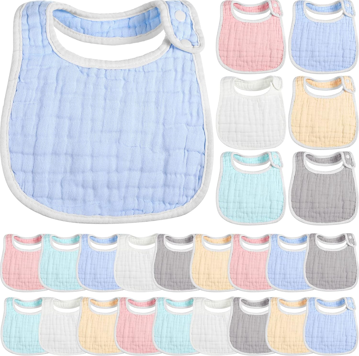 Yahenda 24 piece muslin baby bib set front view
