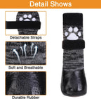 Close up of waterproof rubber traction grip on dog sock