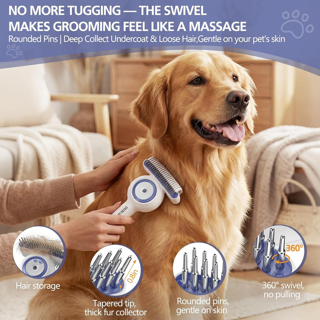 DDXCOOX anti static cat and dog grooming brush water tank close up