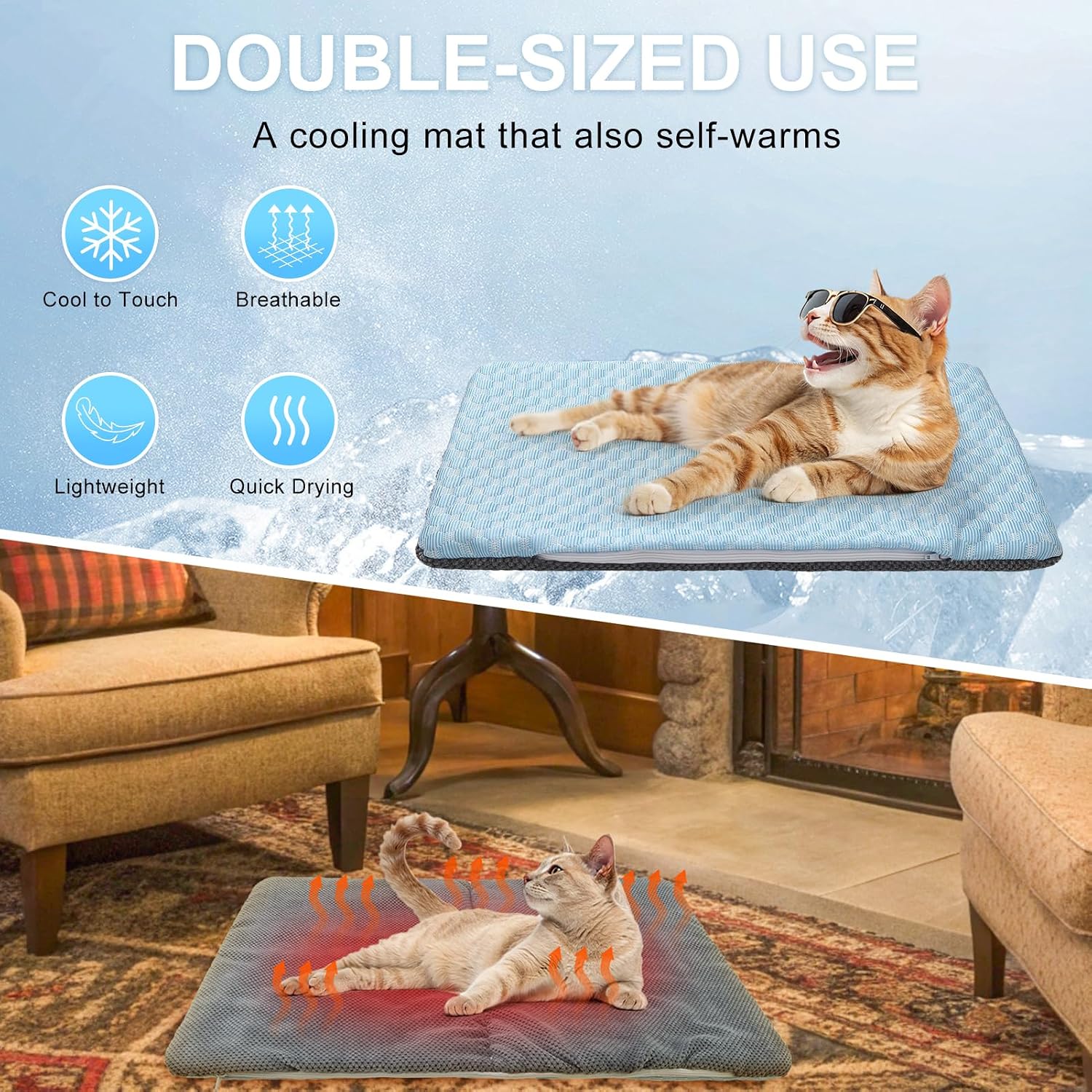 BEAUTYZOO cooling mat folded up showing portability and lightweight design