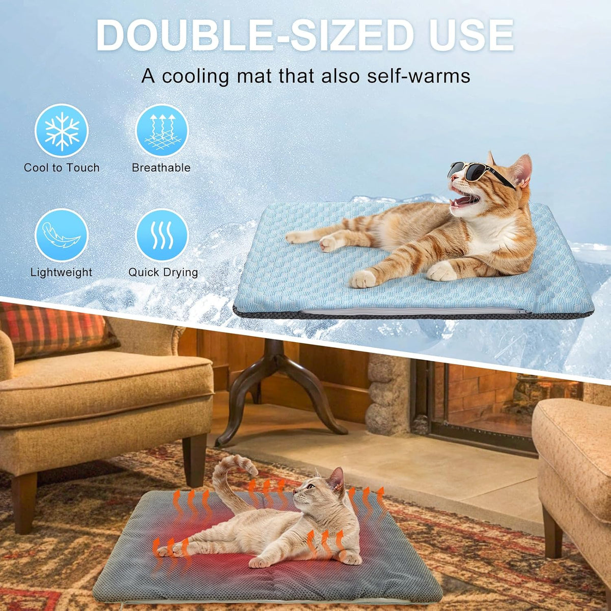 BEAUTYZOO cooling mat folded up showing portability and lightweight design