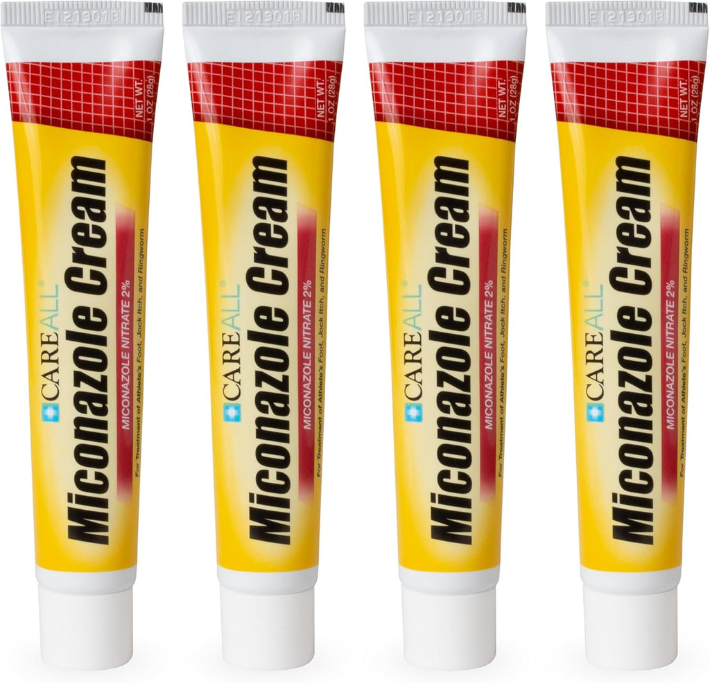 CareAll Miconazole Nitrate 2% Antifungal Cream front view of the 4 pack packaging