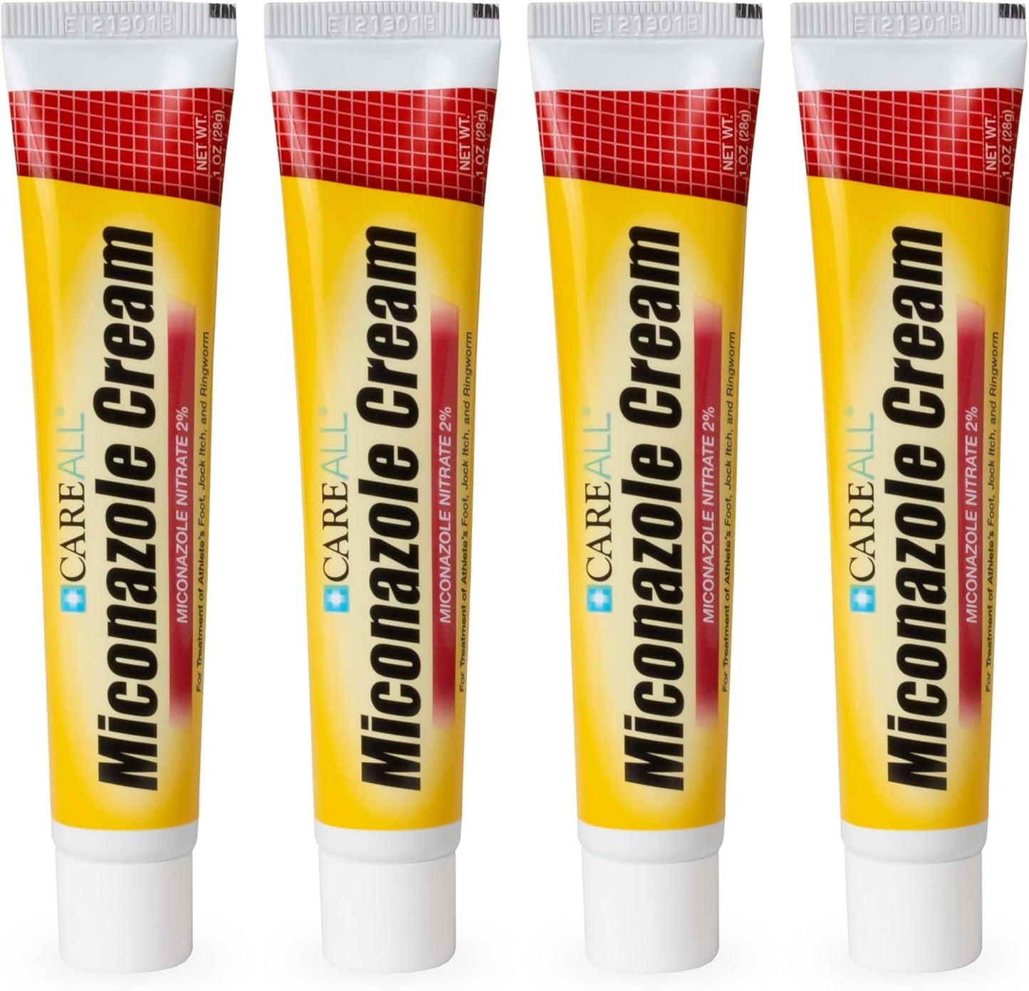 CareAll Miconazole Nitrate 2% Antifungal Cream front view of the 4 pack packaging