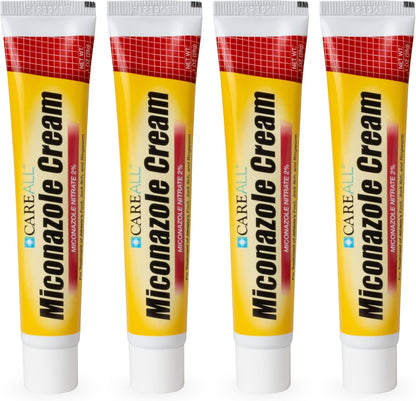 CareAll Miconazole Nitrate 2% Antifungal Cream front view of the 4 pack packaging