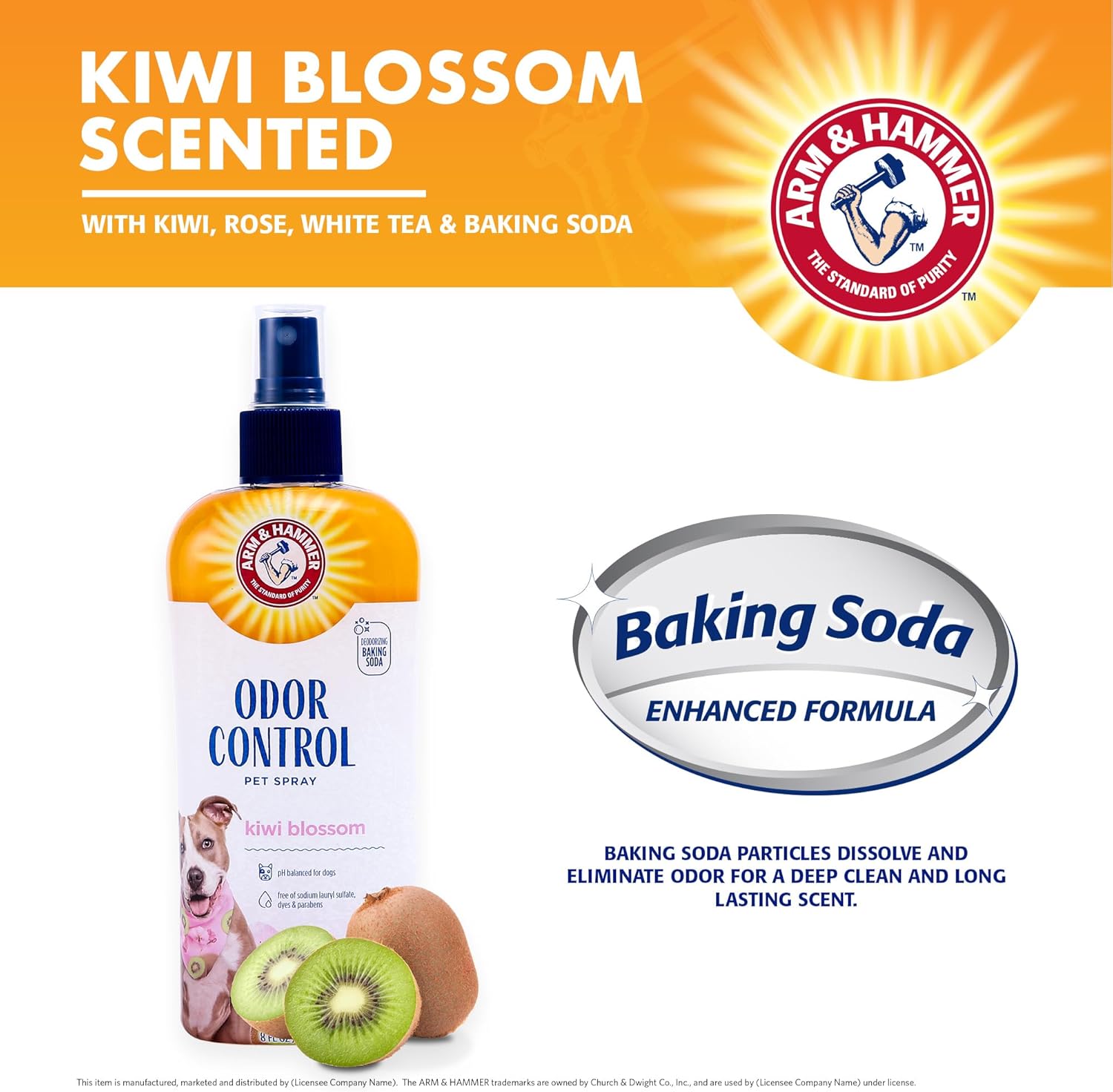 Back label of Arm and Hammer pet deodorizing spray