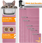 Double layer cat litter trapping pad in pink showing pocket opening