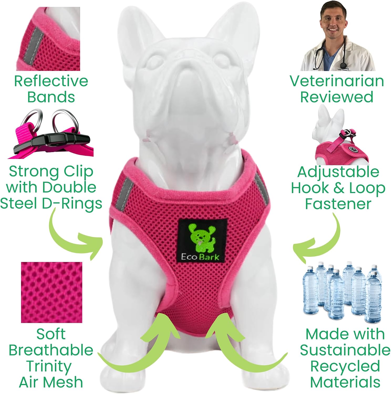 EcoBark harness no-choke neck design detail