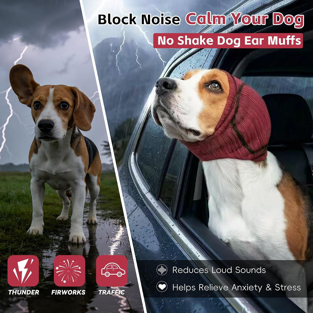 Pawrixa anxiety relief dog earmuffs used to keep long ears clean during feeding.