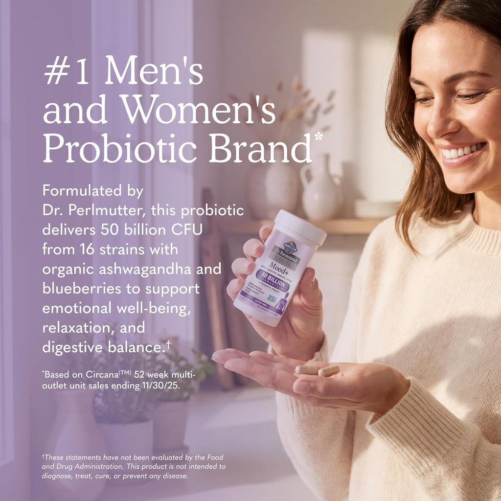 Garden of Life Mood Probiotic 50 Billion CFU supplement facts label