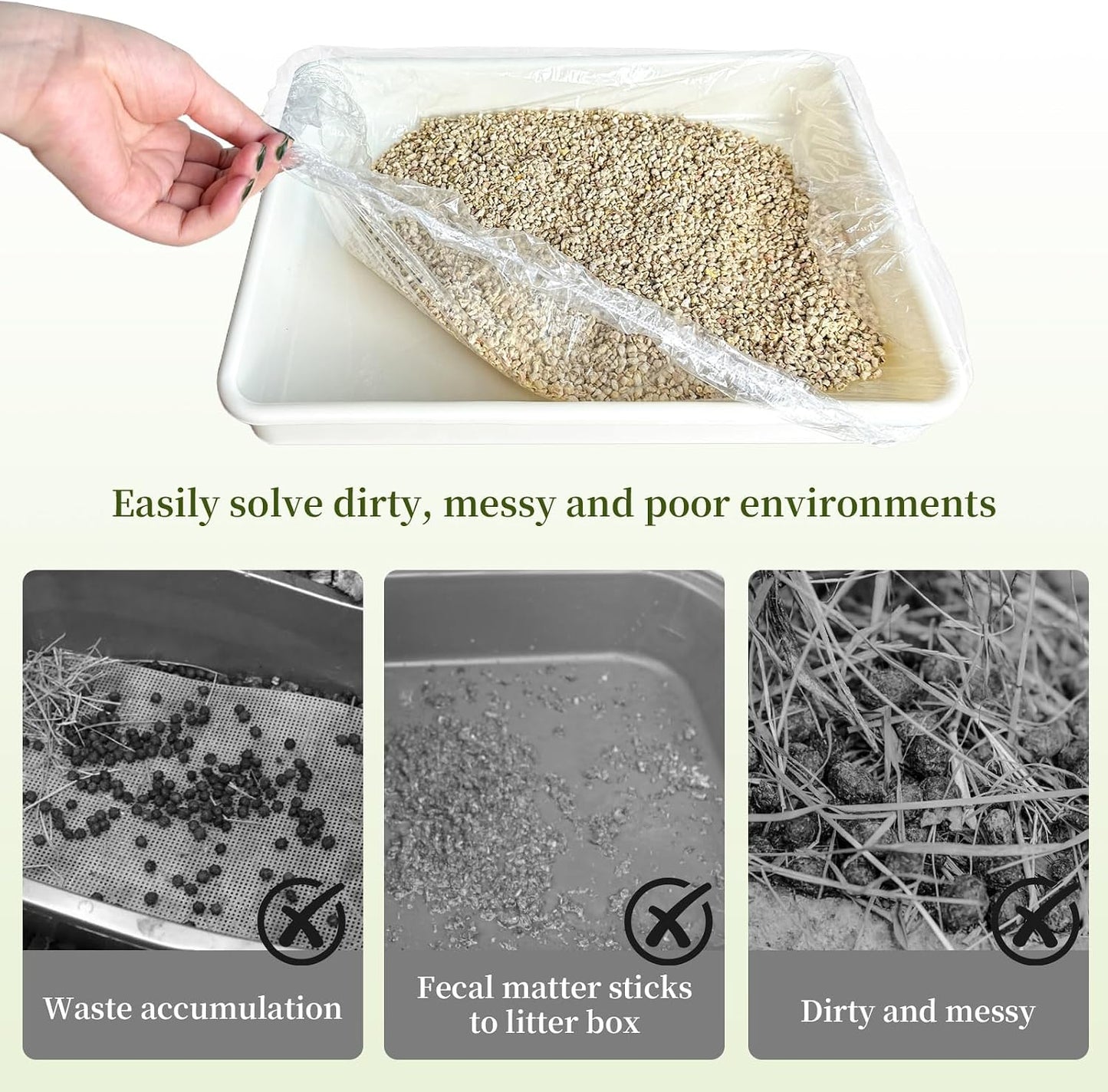 Pack of 50 disposable liners for small animal hygiene