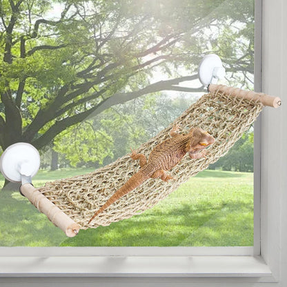Badwalt FlidRunest seagrass bearded dragon hammock front view