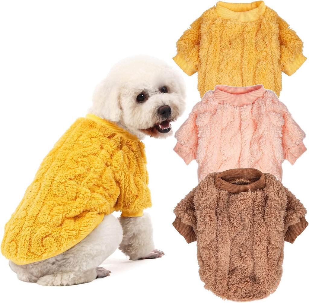 Dog Sweater, 3 Pack Dog Sweaters for Small Dogs or Cats, Girl or Boy, Warm Dog Clothes Shirt Coat for Winter Christmas (Blue, Dark Blue, Grey, Medium) - Image 9