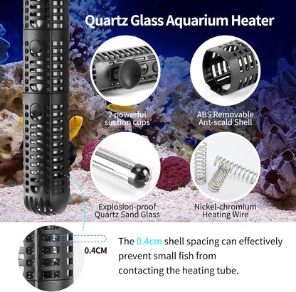 Aquarium setup featuring the Aiwek 300W heating rod installed