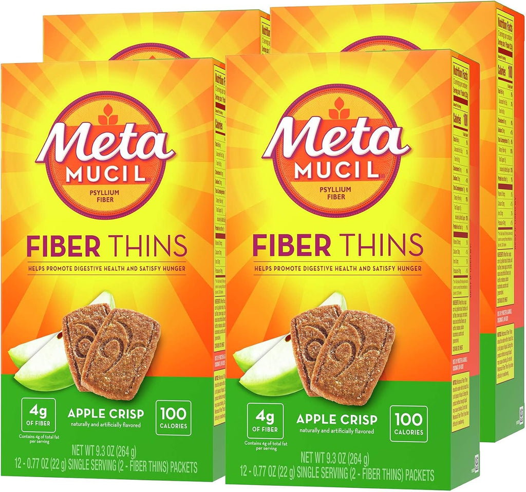 Metamucil, Fiber Thins, Daily Psyllium Husk Fiber Supplement, Supports Digestive Health and Satisfies Hunger, Chocolate Flavor, 48 Total Servings (4 Packs of 12) - Image 9