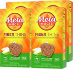 Metamucil, Fiber Thins, Daily Psyllium Husk Fiber Supplement, Supports Digestive Health and Satisfies Hunger, Chocolate Flavor, 48 Total Servings (4 Packs of 12) - Image 9