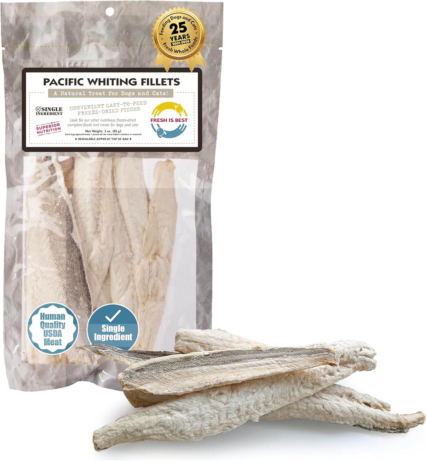 Fresh Is Best Silverside Minnows Freeze Dried Dog Treats - Raw Freeze Dried Cat Treats in Resealable Zipper Bag - High-Protein Minnows for Cats and Dogs - Made in the USA - Image 10