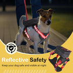 Moysoon dog backpack harness with reflective leash details