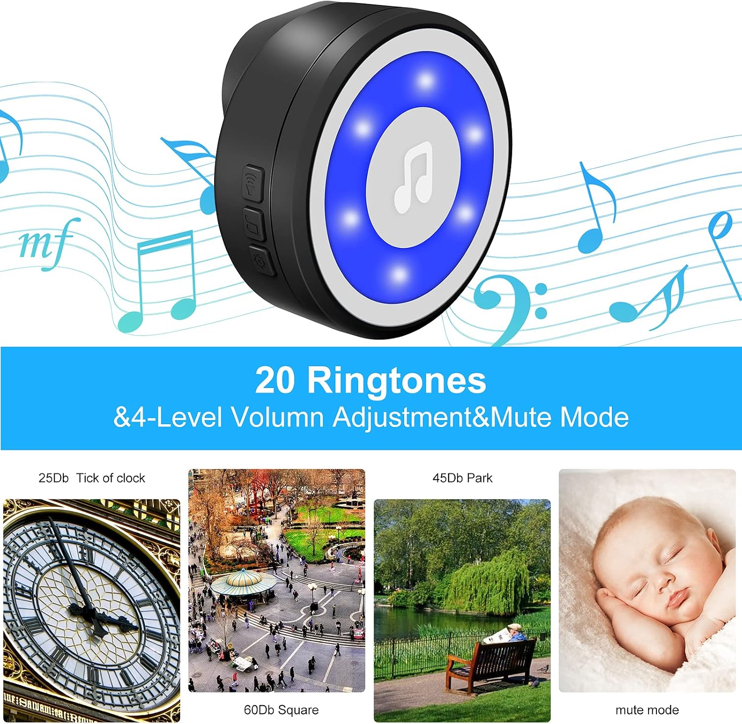 Side profile of waterproof dog doorbell button for outdoor use