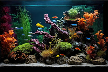Underwater Fish Tank Background Under The Sea Cave Style Aquarium Background Ocean Floor Cave Sunlight Fish Tank Backdrop Tropical Fish Aquarium Terrarium Backgrounds Decorations 48x20in - Image 12