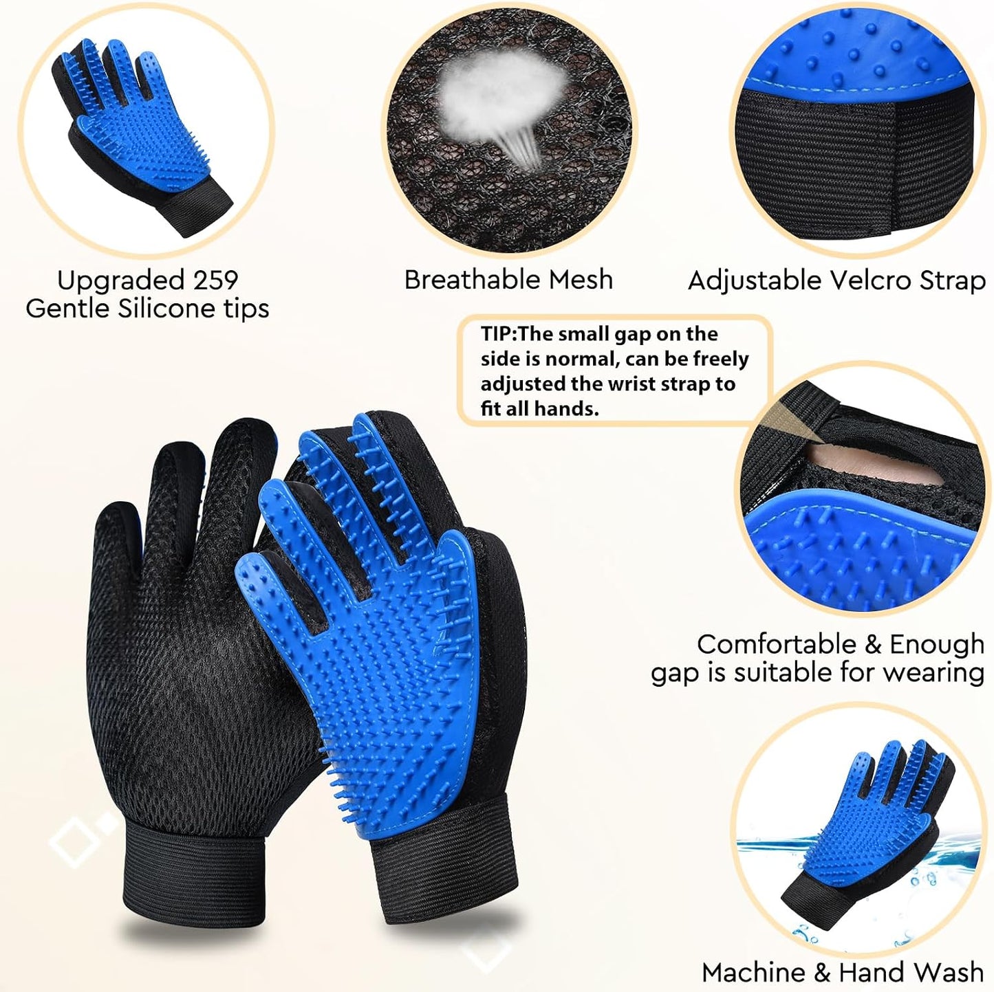 Removing pet hair from a sofa using Gjease grooming glove