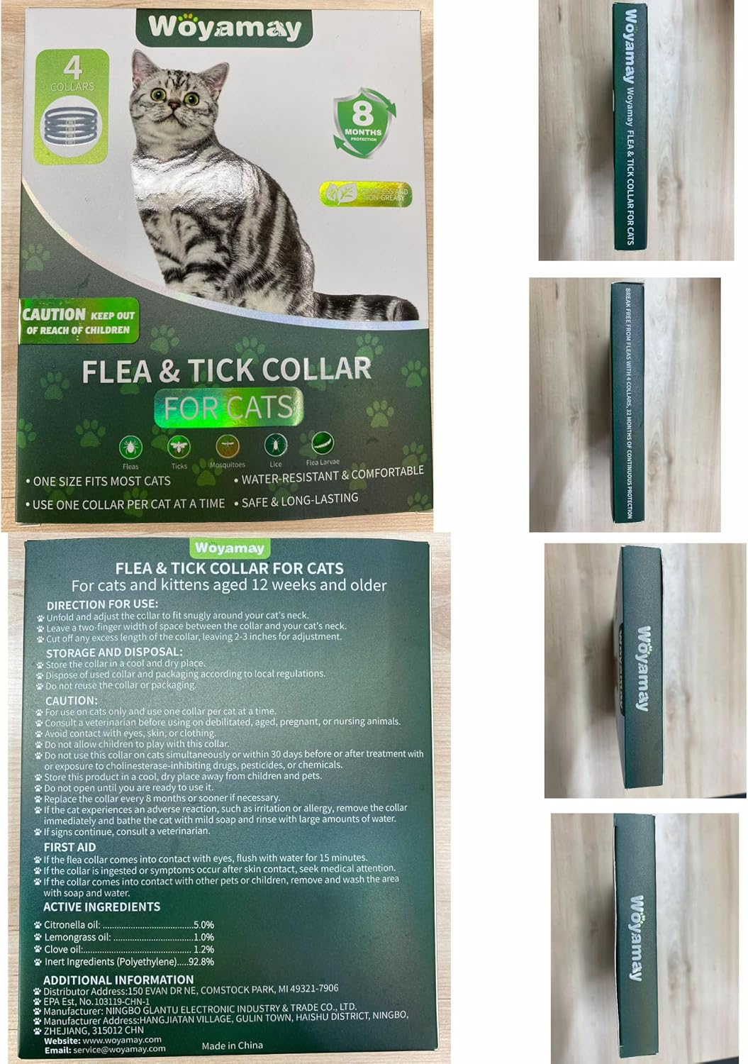 Weallin cat flea and tick prevention kit 4 pack contents