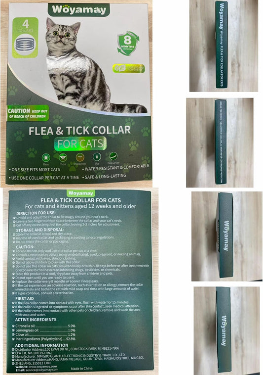 Adjustable black cat flea collar close up for pet protection