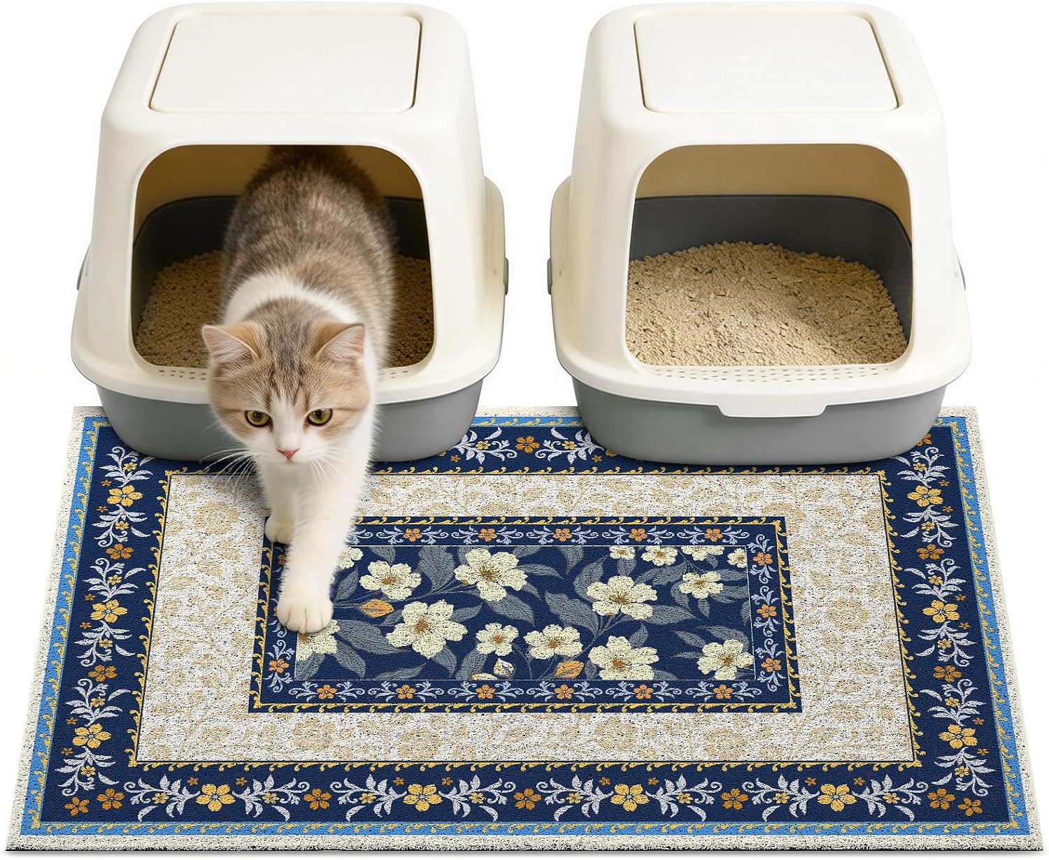 Unicorn Catcher Cat Litter Mat 24" x 15" Non-Slip Litter Box Mat Washable Litter Catcher Mat for Litter Box Indoor Food Mat Supplies Essentials, DarkSeaGreen - Image 14