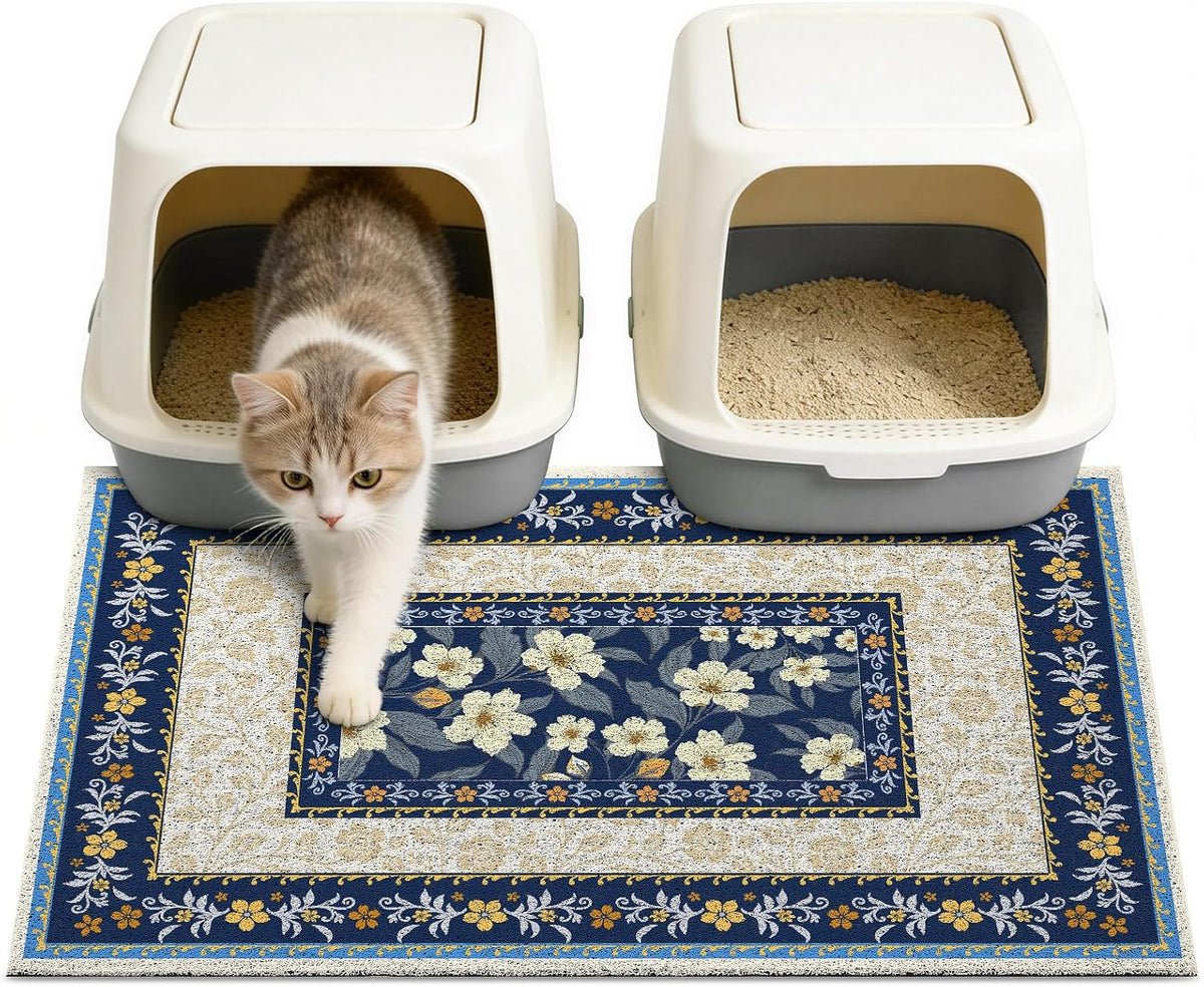 Unicorn Catcher Cat Litter Mat 24" x 15" Non-Slip Litter Box Mat Washable Litter Catcher Mat for Litter Box Indoor Food Mat Supplies Essentials, DarkSeaGreen - Image 14