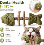 Catnip and silvervine dental chew stick for cats