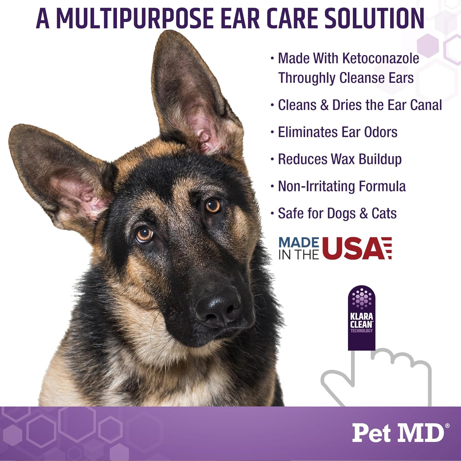 Close up of Pet MD Tris ear wipes texture