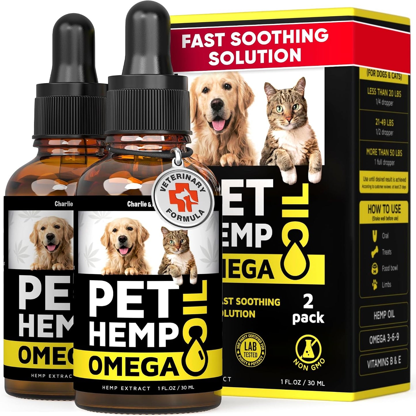 Hmp and Salmon Oil for Dogs Skin and Coat Halth, Rich in Vitamins B, E, Omega 3, 6, 9, Pet Fish Oil for Dogs, Cats, Hmp for Dogs Anxity and Strss Rlif, Jint Pin - Image 10