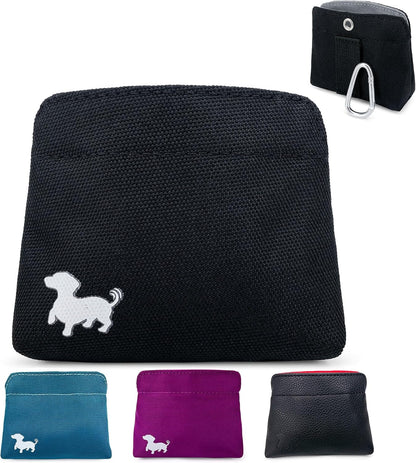 Extra Small Dog Treat Pouch - Slim Magnetic Pocket Dog Treat Bag for Walking & Training - Discreet Clip On Treat Pouch for Leash, Waistband or Pocket - Mess Free Storage (Black/Gray) - Image 11
