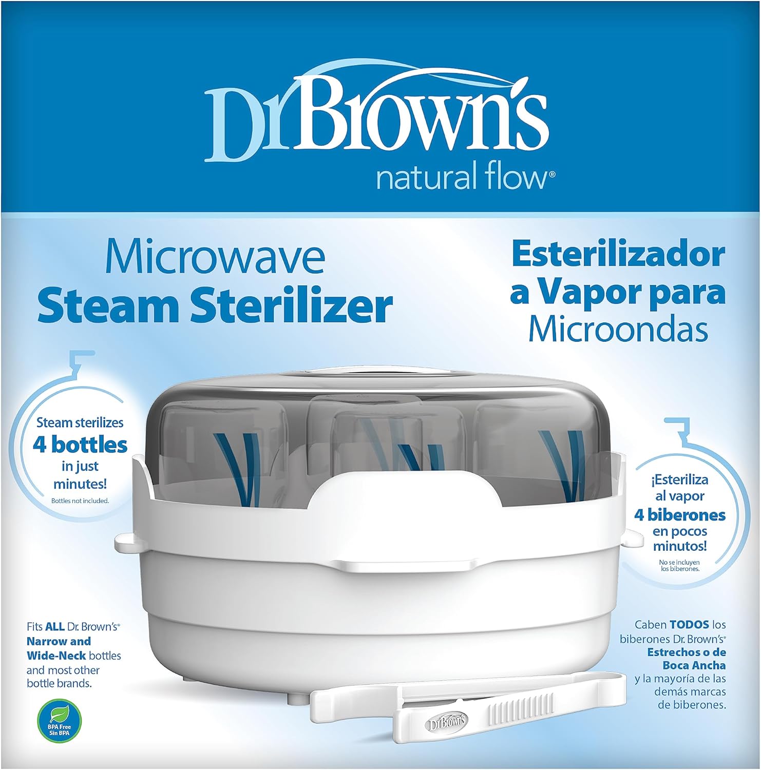 Dr. Brown's microwave steam sterilizer white unit front view
