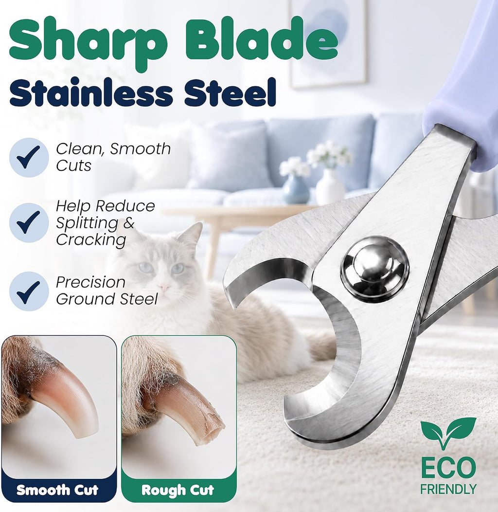 Ocean Plastic Clippers for Cats and Small Dogs, Professional Stainless Steel Dog Nail Trimmer, Handles Made from Recycled Ocean-Bound Plastic, All Breeds Color Blue (Blue) - Image 7